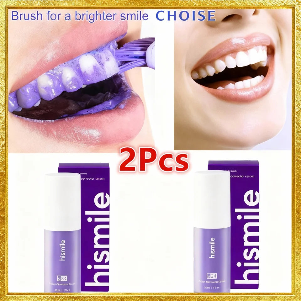 Purple Whitening Toothpaste Deep Cleaning Stain Removal Dentifrice Freshing Breath Oral Care Essentials for Home Daily Life 30ml