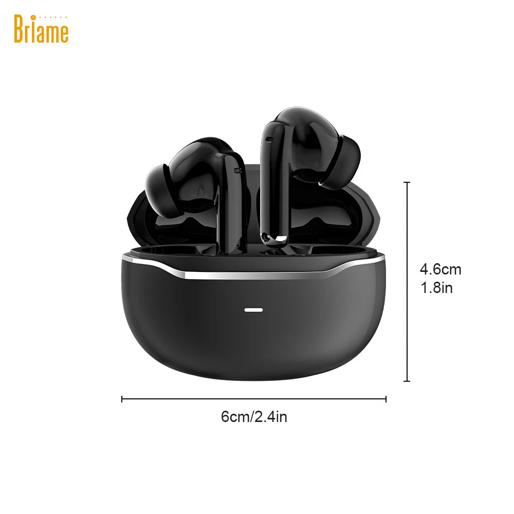 Briame Mini Bluetooth Earphones Wireless In-Ear Headphones with Microphone for Sports And Running Hifi Sound Headset Game Black