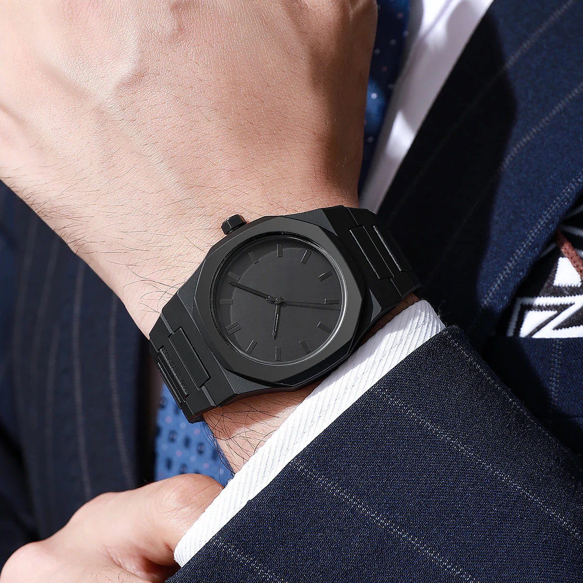Cross border new hot selling Southeast Asia Middle East Arabic numerals black plastic quartz casual men's watch