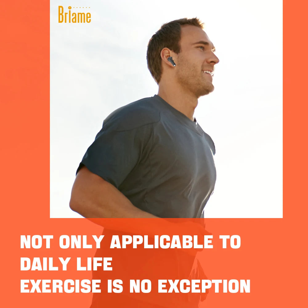 Briame Mini Bluetooth Earphones Wireless In-Ear Headphones with Microphone for Sports And Running Hifi Sound Headset Game Black