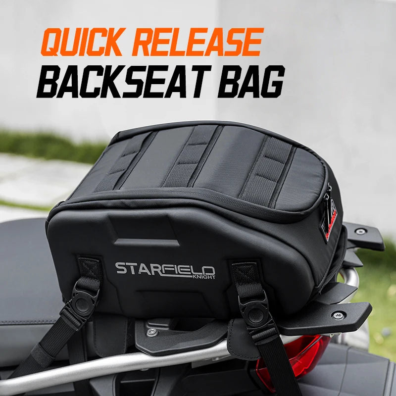 SFK Black Motorcycle Bag Front Oil Tank Bag Multifunctional Back Seat Tail Pack Riding Gears Package With Waterproof Rain Cover