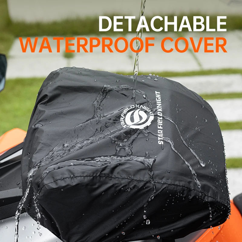 SFK Black Motorcycle Bag Front Oil Tank Bag Multifunctional Back Seat Tail Pack Riding Gears Package With Waterproof Rain Cover